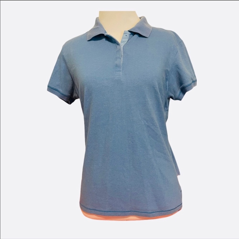 Patagonia Blue Polo Organic Cotton Womens Size L